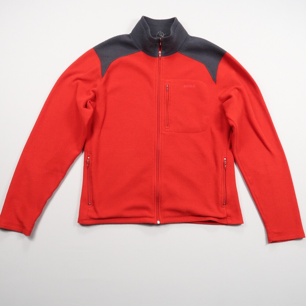 Mountain Equipment Co-Op‎ Mens Jacket Small (Est) Red Fleece Full Zip MEC